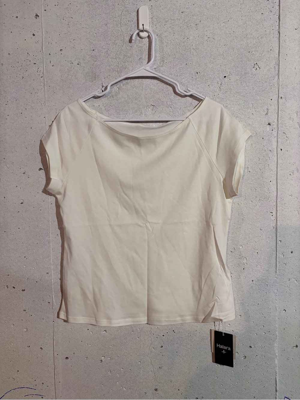 Boat Neck Short Sleeve Casual Pima Cotton T-Shirt | Size: Medium